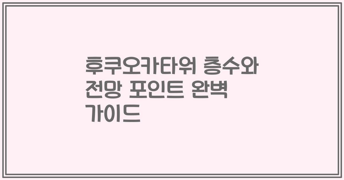 후쿠오카타워 층수와 전망 포인트 완벽 가이드