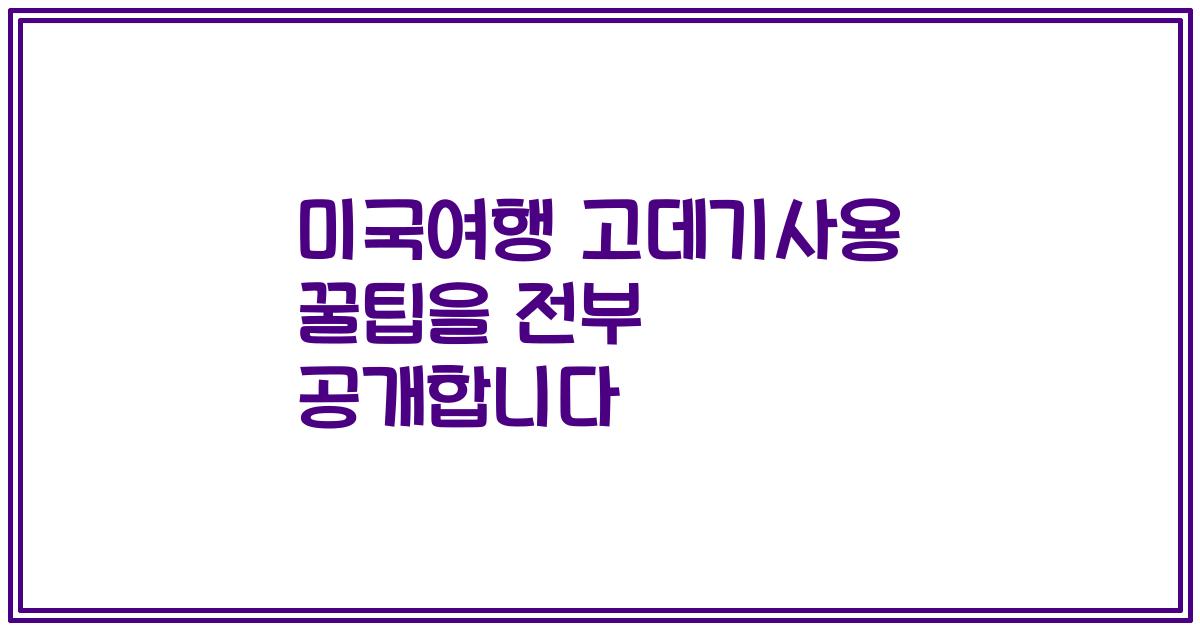 미국여행 고데기사용 꿀팁을 전부 공개합니다